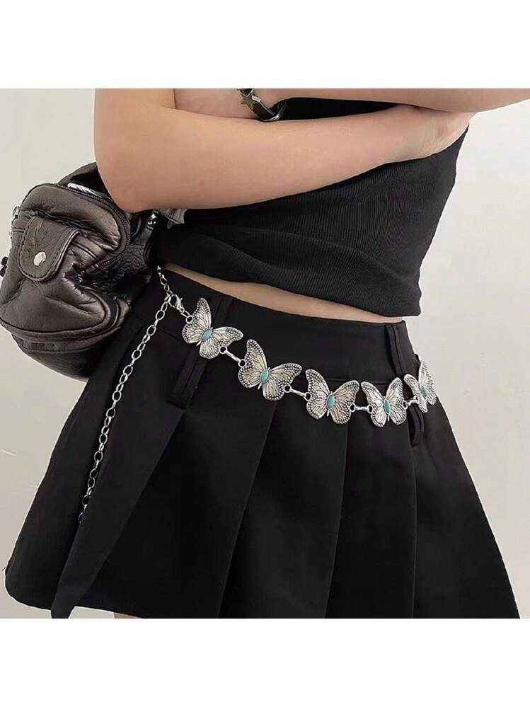 Metal Butterfly Belt Women Boho Chain Belts For Dresses  display picture 3