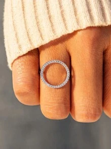 1 Stück Diamanten Ring Für Damen, Schmuck Für Frauen S925 Sterling Silber Exquisite Doppelschicht-ring Feiner Schmuck Geschenk Für Mädchen Tägliche Lebens Dekoration