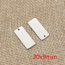 10pcs Rectangle Charms Pendant Stainless Steel DIY Jewelry Making Accessories