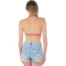 ToBeInStyle Women's Lined Lace Halter Stretch Bralette - 銅 - 查看 2