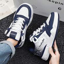 New Arrival Men's Thick Sole Gradient Color Platform Sneakers Sporty Casual Shoes, Fashion, All-Match - Blue - View 4