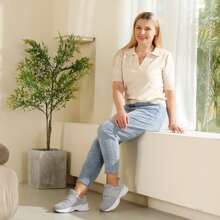 Women Walking Shoes - Light Grey - View 7
