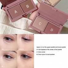 SUSU SKY Paleta De Sombras De Ojos Mate Perlado De Dos Colores, Resistente Al Agua Y No Fácil De Manchar, Color Terroso Con Baja Saturación - Multicolor - Ver 3