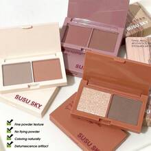 SUSU SKY Paleta De Sombras De Ojos Mate Perlado De Dos Colores, Resistente Al Agua Y No Fácil De Manchar, Color Terroso Con Baja Saturación - Multicolor - Ver 4