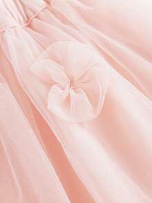 MARC&JANIE 少女甜美3D花朵網紗蓬蓬裙，適用於春季和夏季 - 淺粉色 - 查看 8