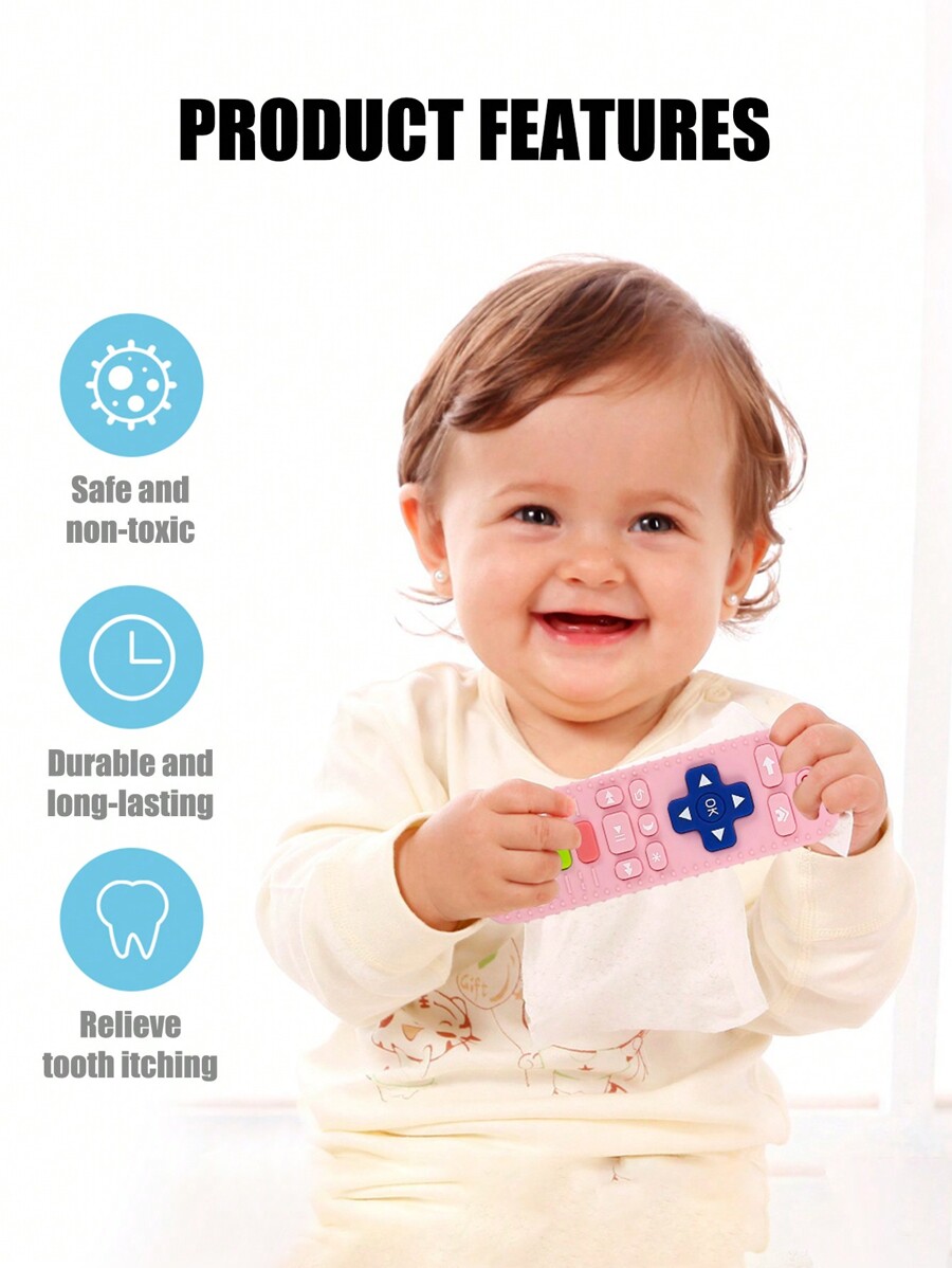Remote Control Shaped Baby Silicone Teether Toy Made Of Safe BoilAble