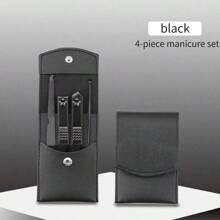 24 Stücke/ 18 Stücke/ 16 Stücke/ 12 Stücke/ 10 Stücke/ 7 Stücke/ 4 Stücke Schwarz Edelstahl Maniküre Werkzeug Set Inklusive Nagel Clipper Und Schneider