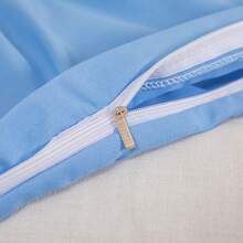 1 件拉绒羽绒被套，亲肤防滑，适合所有季节，日式风格，单人床上用品套 - 薄荷藍 - 查看 10