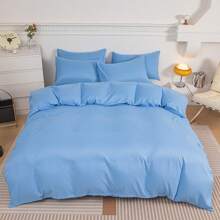 1 件拉绒羽绒被套，亲肤防滑，适合所有季节，日式风格，单人床上用品套 - 薄荷藍 - 查看 4