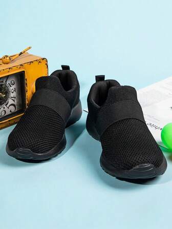 兒童透氣休閒戶外運動鞋幼童男女兒童輕便滑動休閒鞋跑步運動鞋網球步行鞋