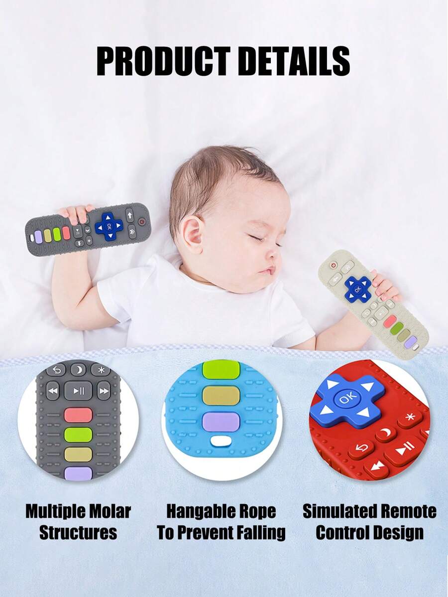 Remote Control Shaped Baby Silicone Teether Toy Made Of Safe BoilAble