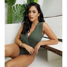 Women Bodysuits - Màu xanh lá cây đậm - Xem 6