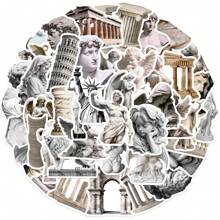 50pcs Artistic Statue Graffiti Stickers For Guitar, Notebook, Luggage Diy Waterproof Decals Back To School