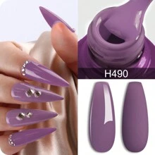 12ml凝膠指甲油顏色塗層,灰紫色夏季用凝膠指甲油,可浸泡uv Led凝膠指甲藝術修甲禮物適用女孩女人度假派對 - 淺灰紫 - 查看 1