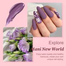 12ml凝膠指甲油顏色塗層,灰紫色夏季用凝膠指甲油,可浸泡uv Led凝膠指甲藝術修甲禮物適用女孩女人度假派對 - 淺灰紫 - 查看 3