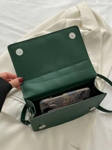 1pc Green Plaid Decoration Mini Square Bag With Crossbody Strap, Suitable For Women's Daily Wear, Girlfriend Holiday Gift