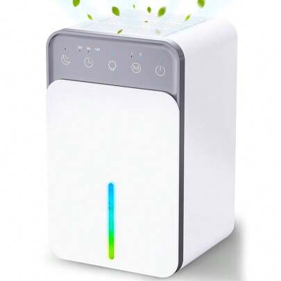Elektrisk avfuktare, elektrisk rumsavfuktare, bärbar avfuktare för hemmet med 2 avfuktningsnivåer och nattläge, timer, automatisk avfrostning, mot fukt och mögel