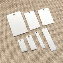 10pcs Rectangle Charms Pendant Stainless Steel DIY Jewelry Making Accessories