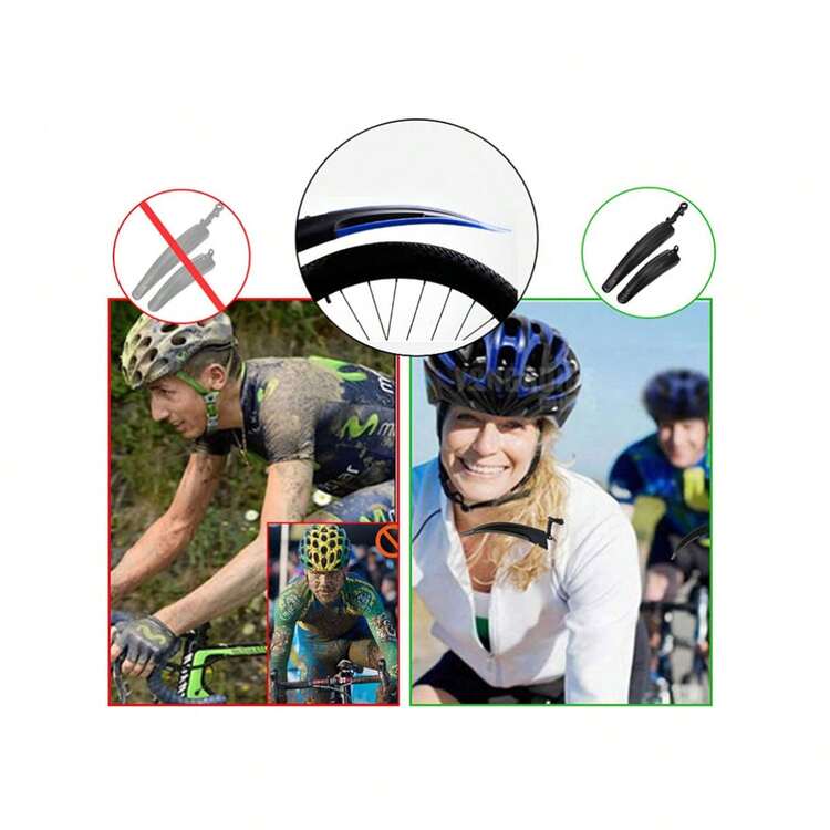 Salpicaderas Trasera Y Delantera Para Bicicleta Universal - Amarillo - Añade 7