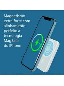 Battery Pack Magsafe Bateria Portátil Powerbank Para iPhone 12  / 13  / 14 Pro Max Mini - Damasco - Visão 7