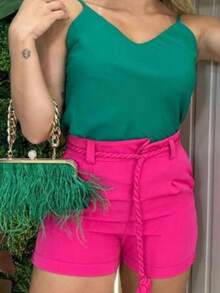 Women Shorts - 玫瑰紅 - 查看 2