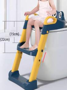 Asiento Entrenador Adaptador Para Baño Infantil Con Escalera - AZUL/AMARILLO - Ver 2