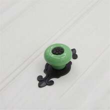 1 PC Vintage Furniture Handles Ceramic Cabinet Knobs And Handles Door Cupboard Drawer Kitchen Pull Handles Furniture Fittings - Green - View 3