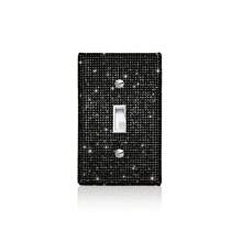 CILIA 1pc Switch Cover Panel Light ,Black Diamond Night, Wall Panel Switch Cover, Gang Toggle,For Home - Black - View 4