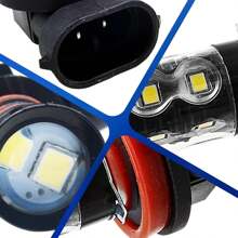 2 PCS Car LED Fog Light Bulbs, 12V-24V High Power 55W Super Bright Waterproof Metal Vehicle Fog Light Replacement, Universal Lighting Accessories For Truck SUV Car (White Light #H11)