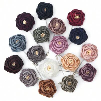 1枚男士时尚手工布艺玫瑰花胸针，可作为高端西装配饰，适用于婚礼、派对、宴会、会议等场合。复古情人节胸针，可别在衣服、包包、背包上，是学校、办公室、衬衫、外套、珠宝、万圣节、秋冬季配饰的理想之选。适合青少年、青年、男士，休闲、户外、运动、度假、毕业礼物、生日、日常佩戴。趣味可爱，教师节礼物、万圣节配饰、教师节服装配饰、包包挂饰、圣诞节男士礼物、包包别针。