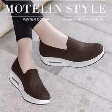 Zapatos Ortopédicos Casuales Con Suela Alta Para Mujer - Marrón - Ver 6