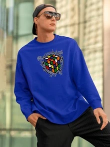 Men Sweatshirts - 寶藍色 - 查看 3