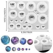 Ball Shaped Resin Molds, Silicone Mold For Making Round Resin Spheres Used In Jewelry Making - White - View 2
