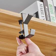 1 pezzo Gancio portatile per scrivania - Appendiabiti regolabile per borse da ufficio e aula - Organizer salvaspazio da fissare lateralmente - Multicolore - Visualizzare 10