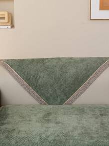 1pc All Season Sofa Cushion Cover, Chenille Dust-Proof Dirt-Resistant Seat Pad, Modern Simple Non-Slip Sofa Blanket, Grey Dust-Proof Dirt-Resistant Slipcover, Machine Washable - Green - View 7