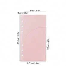 5pcs Double Pockets A6 Binder Devider Bag PP Separator Pages Budget Book Accessory Loose Leaf Ring Saving Pocket Banknotes Holder Organizer Back To School - Multicolor - View 3