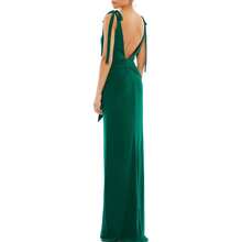 Ieena for Mac Duggal Womens Open Back Maxi Evening Dress - emerald - View 2