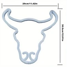 1入新款led霓虹燈,大型公牛頭夜燈,創意臥室裝飾燈,可由usb或電池盒供電 - 彩色 - 查看 9