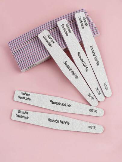 25 Pieces Of 100/180 Number Sandpaper And Polishing Tools For Professional Double-Sided Grinding Paperboard Nail Tools, Suitable For Nail Care Products, Nail Accessories, Handmade Manicures, Nail Technician Supplies, Suitable For Home And Nail Salons, Used For Polishing Nail Accessory Tools.