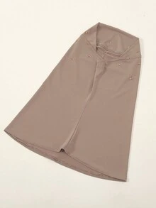 1入組女士雙色鑲鑽方便頭帶黑瑪瑙,頭巾,純色舒適內帽,簡單百搭,適合日常穿著優雅 - 釘鑽套頭帽 - 查看 10