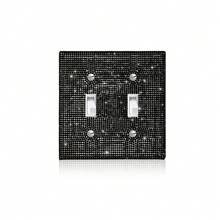 CILIA 1pc Switch Cover Panel Light ,Black Diamond Night, Wall Panel Switch Cover, Gang Toggle,For Home - Black - View 7