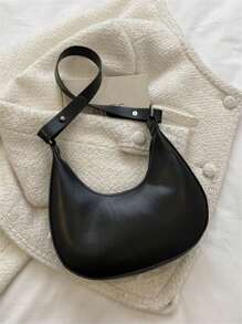 水晶镶嵌单肩腋下包 - 黑色 - 查看 5