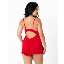 Women Rompers - Red - View 3