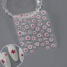 1入組5D浮雕花卉多用途貼紙，可用於美甲，筆記本，手機套等，美甲貼紙DIY - 彩色 - 查看 1