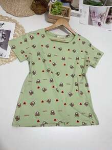 Women T-Shirts - Màu xanh chanh - Xem 2