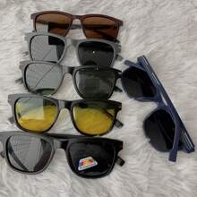 男性太陽眼鏡，夏季休閒戶外防曬，絕佳送禮好物 - 黑色 - 查看 10