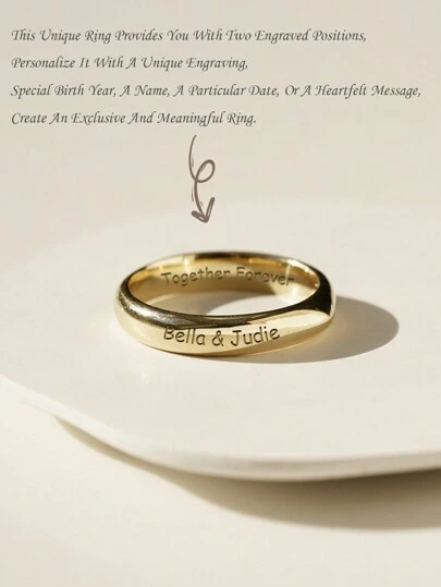 1 Pc S925 Sterling Silver Minimalist Charm Customizable Ring For Women And Couples Fine Jewelry Gift Valentine's Day Gift Birthday Gift,New Year Glamour