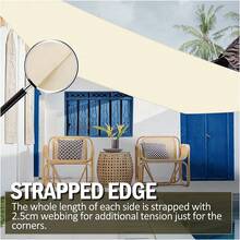 遮陽帆,防水花園庇護所95%阻擋紫外線遮陽簷篷,適用於庭院花園後院露營泳池 - 米色 - 查看 2