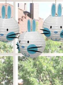 Buổi tiệc Đồ trang trí Quân nhu Con thỏ Đèn lồng giấy Có thể tái sử dụng Phấn màu Màu sắc Treo Đèn lồng Đồ trang trí Đối với Gia đình Ngoài trời Sân trong Cây lễ Phục sinh Săn bắn Buổi tiệc Món quà - Màu xanh lam - Xem 2