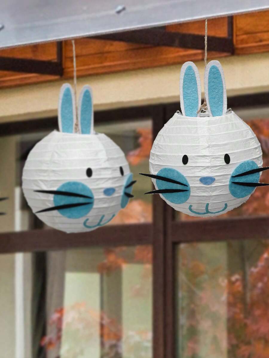 Buổi tiệc Đồ trang trí Quân nhu Con thỏ Đèn lồng giấy Có thể tái sử dụng Phấn màu Màu sắc Treo Đèn lồng Đồ trang trí Đối với Gia đình Ngoài trời Sân trong Cây lễ Phục sinh Săn bắn Buổi tiệc Món quà - Màu xanh lam - Xem 1